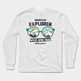 Mountain Explorer- Wild And Free Adventure Long Sleeve T-Shirt